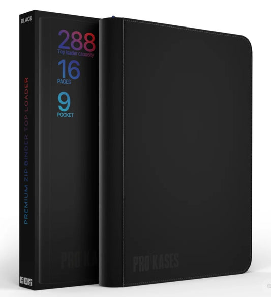 Prokases - CLASSEUR ZIP NOIR 288 TOPLOADERS 3X3